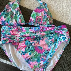 Lilly Pulitzer Pink and Blue Kids Bikini